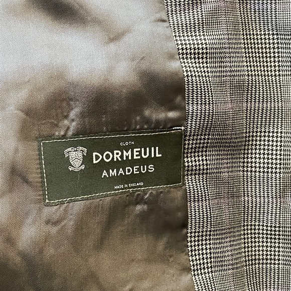 Mens 42L X-Long Gray Glenn Check Dormeuil Amadeus Wool Suit Jacket Sport Coat - Picture 5 of 12